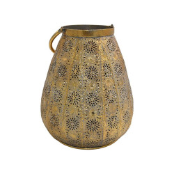 ΜΕΤΑΛΛΙΚΟ ΦΑΝΑΡΙ  FL102 ΧΡΥΣΟ ΑΝΤΙΚΕ ΧΡΩΜΑ 24x27εκ