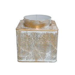 ΜΕΤΑΛΛΙΚΟ ΦΑΝΑΡΙ FL12077 ΛΕΥΚΟ-ΧΡΥΣΟ ΧΡΩΜΑ 14x14x15εκ ΜΕΤΑΛΛΙΚΟ ΦΑΝΑΡΙ FL12077 ΛΕΥΚΟ-ΧΡΥΣΟ ΧΡΩΜΑ 14x14x15εκ