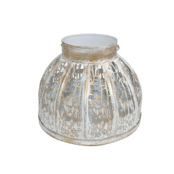 ΜΕΤΑΛΛΙΚΟ ΦΑΝΑΡΙ  FL14042 ΛΕΥΚΟ-ΧΡΥΣΟ ΧΡΩΜΑ 20x18εκ