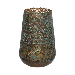 ΜΕΤΑΛΛΙΚΟ ΦΑΝΑΡΙ ΓΙΑ ΚΕΡΙ  FL26749 ΚΑΦΕ ΧΡΩΜΑ 18x24εκ