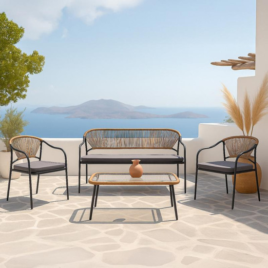 ΜΕΤΑΛΛΙΚΟ ΣΕΤ ΚΗΠΟΥ 4 ΤΜΧ  2133 ΓΚΡΙ 124x62x77εκ