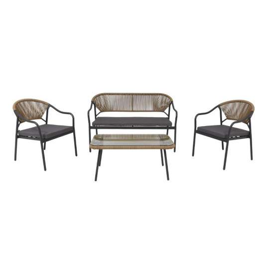 ΜΕΤΑΛΛΙΚΟ ΣΕΤ ΚΗΠΟΥ 4 ΤΜΧ  2133 ΓΚΡΙ 124x62x77εκ