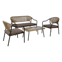 ΜΕΤΑΛΛΙΚΟ ΣΕΤ ΚΗΠΟΥ 4 ΤΜΧ  2133 ΚΑΦΕ 124x62x77εκ