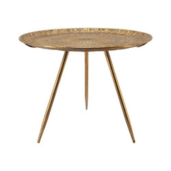 ΜΕΤΑΛΛΙΚΟ ΣΤΡΟΓΓΥΛΟ ΤΡΑΠΕΖΑΚΙ  FL245 ΧΡΥΣΟ ΑΝΤΙΚΕ 59x59x46εκ