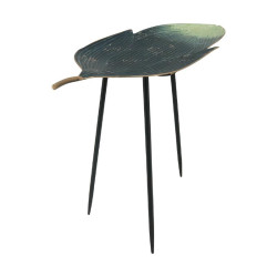 ΜΕΤΑΛΛΙΚΟ ΤΡΑΠΕΖΑΚΙ ΓΩΝΙΑΣ  Leaf ΒΕΡΑΜΑΝ-ΧΡΥΣΟ ΧΡΩΜΑ 74,5x32,5x66εκ