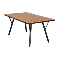 ΜΕΤΑΛΛΙΚΟ ΤΡΑΠΕΖΙ ΚΗΠΟΥ  FL6514 ΜΕ ΕΠΙΦΑΝΕΙΑ POLYWOOD ΧΡΩΜΑ ΓΚΡΙ 160x91x72εκ s.of