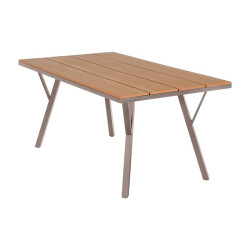 ΜΕΤΑΛΛΙΚΟ ΤΡΑΠΕΖΙ ΚΗΠΟΥ  FL6514 ΜΕ ΕΠΙΦΑΝΕΙΑ POLYWOOD ΧΡΩΜΑ ΜΠΕΖ 160x91x72εκ s.of