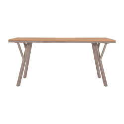 ΜΕΤΑΛΛΙΚΟ ΤΡΑΠΕΖΙ ΚΗΠΟΥ  FL6514 ΜΕ ΕΠΙΦΑΝΕΙΑ POLYWOOD ΧΡΩΜΑ ΜΠΕΖ 160x91x72εκ s.of