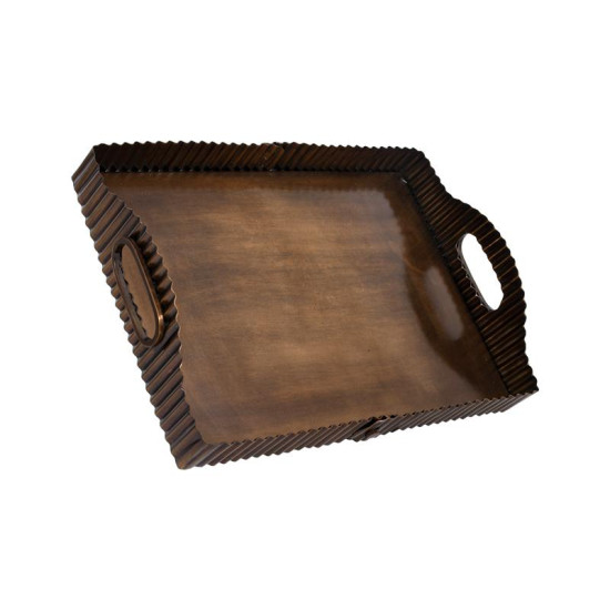 ΜΕΤΑΛΛΙΚΟΣ ΟΡΘΟΓΩΝΙΟΣ ΔΙΣΚΟΣ  FL25191 ΜΠΡΟΝΖΕ ΧΡΩΜΑ 36x26x8εκ