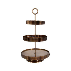 ΜΕΤΑΛΛΙΚΟΣ ΣΤΡΟΓΓΥΛΟΣ ΤΡΙΟΡΟΦΟΣ ΔΙΣΚΟΣ  FL25198 ΜΠΡΟΝΖΕ ΧΡΩΜΑ 28x51εκ