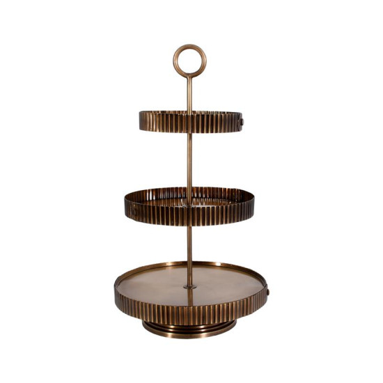 ΜΕΤΑΛΛΙΚΟΣ ΣΤΡΟΓΓΥΛΟΣ ΤΡΙΟΡΟΦΟΣ ΔΙΣΚΟΣ  FL25198 ΜΠΡΟΝΖΕ ΧΡΩΜΑ 28x51εκ