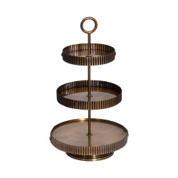 ΜΕΤΑΛΛΙΚΟΣ ΣΤΡΟΓΓΥΛΟΣ ΤΡΙΟΡΟΦΟΣ ΔΙΣΚΟΣ  FL25198 ΜΠΡΟΝΖΕ ΧΡΩΜΑ 28x51εκ