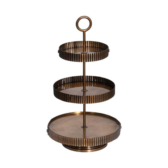 ΜΕΤΑΛΛΙΚΟΣ ΣΤΡΟΓΓΥΛΟΣ ΤΡΙΟΡΟΦΟΣ ΔΙΣΚΟΣ  FL25198 ΜΠΡΟΝΖΕ ΧΡΩΜΑ 28x51εκ