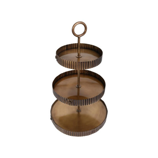 ΜΕΤΑΛΛΙΚΟΣ ΣΤΡΟΓΓΥΛΟΣ ΤΡΙΟΡΟΦΟΣ ΔΙΣΚΟΣ  FL25198 ΜΠΡΟΝΖΕ ΧΡΩΜΑ 28x51εκ