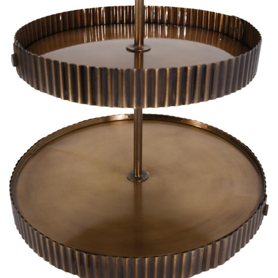 ΜΕΤΑΛΛΙΚΟΣ ΣΤΡΟΓΓΥΛΟΣ ΤΡΙΟΡΟΦΟΣ ΔΙΣΚΟΣ  FL25198 ΜΠΡΟΝΖΕ ΧΡΩΜΑ 28x51εκ