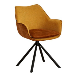 ΠΕΡΙΣΤΡΕΦΟΜΕΝΗ ΚΑΡΕΚΛΑ  FL5064 ΜΕ ΜΕΤΑΛΛΙΚΑ ΠΟΔΙΑ ΚΑΙ ΚΙΤΡΙΝΟ ΧΡΩΜΑ ΥΦΑΣΜΑΤΟΣ 62x61,5x84εκ ΠΕΡΙΣΤΡΕΦΟΜΕΝΗ ΚΑΡΕΚΛΑ  FL5064 ΜΕ ΜΕΤΑΛΛΙΚΑ ΠΟΔΙΑ ΚΑΙ ΚΙΤΡΙΝΟ ΧΡΩΜΑ ΥΦΑΣΜΑΤΟΣ 62x61,5x84εκ