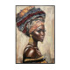 ΠΙΝΑΚΑΣ ΣΕ ΚΑΜΒΑ  "African lady 36214" ΜΠΕΖ-ΚΑΦΕ 80x4x120εκ