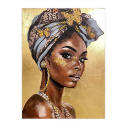 ΠΙΝΑΚΑΣ ΣΕ ΚΑΜΒΑ "African lady" ΜΠΕΖ-ΚΑΦΕ-ΓΚΡΙ 60x3x80εκ ΠΙΝΑΚΑΣ ΣΕ ΚΑΜΒΑ "African lady" ΜΠΕΖ-ΚΑΦΕ-ΓΚΡΙ 60x3x80εκ