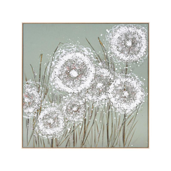 ΠΙΝΑΚΑΣ ΣΕ ΚΑΜΒΑ  FL25078 ΛΕΥΚΟ-ΧΡΥΣΟ-ΠΡΑΣΙΝΟ 102x102εκ