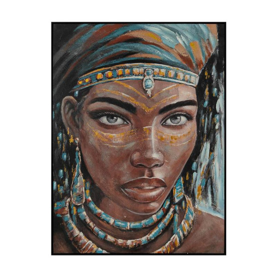 ΠΙΝΑΚΑΣ ΣΕ ΚΑΜΒΑ  FL2681 WOMAN FACE ΚΑΦΕ 90x120xεκ