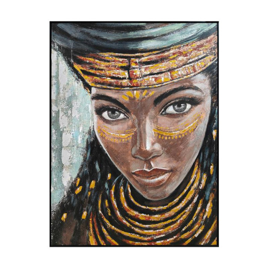 ΠΙΝΑΚΑΣ ΣΕ ΚΑΜΒΑ  FL2682 WOMAN FACE ΚΑΦΕ 90x120xεκ