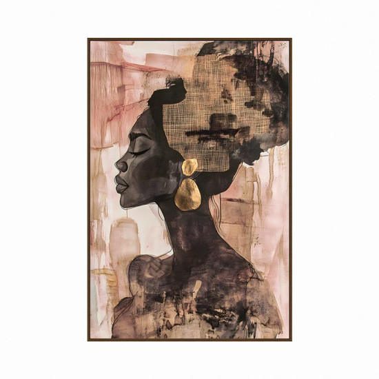 ΠΙΝΑΚΑΣ ΣΕ ΚΑΜΒΑ  FL50308 ΜΠΕΖ-ΧΡΥΣΟ-ΚΑΦΕΧΡΩΜΑ 80x4x120εκ