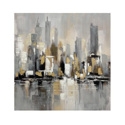 ΠΙΝΑΚΑΣ ΣΕ ΚΑΜΒΑ  "New York 36182" ΓΚΡΙ-ΜΠΕΖ 100x4x100εκ