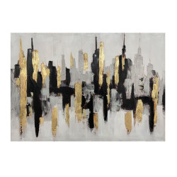 ΠΙΝΑΚΑΣ ΣΕ ΚΑΜΒΑ "Town 36099" ΜΑΥΡΟ-ΧΡΥΣΟ-ΜΠΕΖ 100x3x70εκ ΠΙΝΑΚΑΣ ΣΕ ΚΑΜΒΑ "Town 36099" ΜΑΥΡΟ-ΧΡΥΣΟ-ΜΠΕΖ 100x3x70εκ