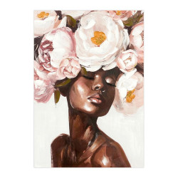 ΠΙΝΑΚΑΣ ΣΕ ΚΑΜΒΑ "Woman with flowers" ΚΑΦΕ-ΜΠΕΖ-ΡΟΖ-ΛΕΥΚΟ 70x3x100εκ ΠΙΝΑΚΑΣ ΣΕ ΚΑΜΒΑ "Woman with flowers" ΚΑΦΕ-ΜΠΕΖ-ΡΟΖ-ΛΕΥΚΟ 70x3x100εκ