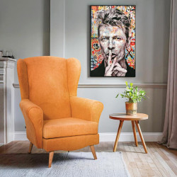 ΠΙΝΑΚΑΣ ΣΕ ΚΑΜΒΑ ΜΕ ΠΛΑΣΤΙΚΟ ΠΛΑΙΣΙΟ  "David Bowie" 62x4x92cm