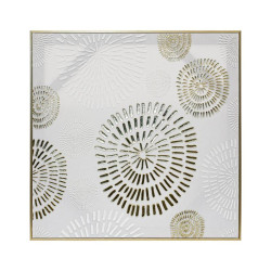 ΠΙΝΑΚΑΣ ΣΕ ΚΑΜΒΑ ΜΕ ΠΛΑΣΤΙΚΟ ΠΛΑΙΣΙΟ  FL247442 ΧΡΥΣΟ-ΛΕΥΚΟ 60x3x60εκ