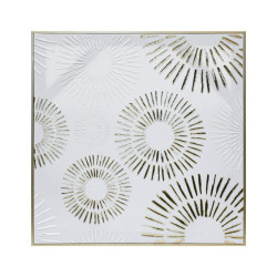 ΠΙΝΑΚΑΣ ΣΕ ΚΑΜΒΑ ΜΕ ΠΛΑΣΤΙΚΟ ΠΛΑΙΣΙΟ  FL247443 ΧΡΥΣΟ-ΛΕΥΚΟ 60x3x60εκ