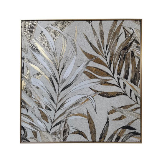 ΠΙΝΑΚΑΣ ΣΕ ΚΑΜΒΑ ΜΕ ΠΛΑΣΤΙΚΟ ΠΛΑΙΣΙΟ  FL251381 ΧΡΥΣΟ-ΛΕΥΚΟ-ΜΠΕΖ 50x3x50εκ