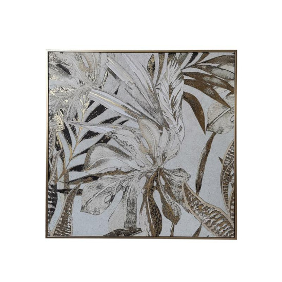 ΠΙΝΑΚΑΣ ΣΕ ΚΑΜΒΑ ΜΕ ΠΛΑΣΤΙΚΟ ΠΛΑΙΣΙΟ  FL251382 ΧΡΥΣΟ-ΛΕΥΚΟ-ΜΠΕΖ 50x3x50εκ