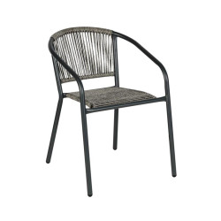 ΠΟΛΥΘΡΟΝΑ ΚΗΠΟΥ Fyllianna FL11465 ΑΠΟ ΣΥΝΘΕΤΙΚΟ RATTAN MΕ ΜΕΤΑΛΛΙΚΟ ΣΚΕΛΕΤΟ ΓΚΡΙ ΧΡΩΜΑ 54x63x74εκ