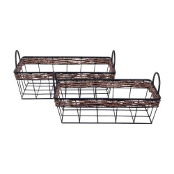 ΣΕΤ 2 ΜΕΤΑΛΛΙΚΑ ΚΑΛΑΘΙΑ ΜΑΥΡΟ ΧΡΩΜΑ 42x28x18,5εκ ΣΕΤ 2 ΜΕΤΑΛΛΙΚΑ ΚΑΛΑΘΙΑ ΜΑΥΡΟ ΧΡΩΜΑ 42x28x18,5εκ