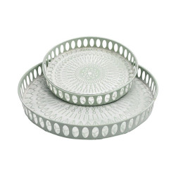 ΣΕΤ 2 ΜΕΤΑΛΛΙΚΟΙ ΔΙΣΚΟΙ FL1510 MINT-ΛΕΥΚΟ ΧΡΩΜΑ 38x5εκ ΣΕΤ 2 ΜΕΤΑΛΛΙΚΟΙ ΔΙΣΚΟΙ FL1510 MINT-ΛΕΥΚΟ ΧΡΩΜΑ 38x5εκ