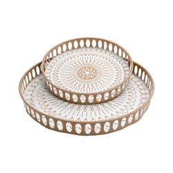 ΣΕΤ 2 ΜΕΤΑΛΛΙΚΟΙ ΔΙΣΚΟΙ FL1510 ΜΠΕΖ-ΛΕΥΚΟ ΧΡΩΜΑ 38x5εκ ΣΕΤ 2 ΜΕΤΑΛΛΙΚΟΙ ΔΙΣΚΟΙ FL1510 ΜΠΕΖ-ΛΕΥΚΟ ΧΡΩΜΑ 38x5εκ