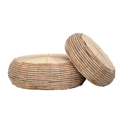 ΣΕΤ 2 ΨΑΘΙΝA ΣΚΑΜΠΟ  FL24003 ΦΥΣΙΚΟ ΧΡΩΜΑ 62x62x20εκ 46x46x19εκ