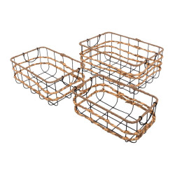 ΣΕΤ 3 ΚΑΛΑΘΙΑ  FL220152 ΜΠΕΖ ΧΡΩΜΑ 40x28x18εκ
