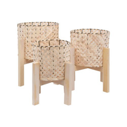 ΣΕΤ 3 ΨΑΘΙΝΑ ΚΑΣΠΩ  ΚΑΦΕ ΧΡΩΜΑ 20x20x31εκ+25x25x35εκ+29x29x39εκ