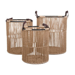 ΣΕΤ 3 ΣΤΡΟΓΓΥΛΑ ΚΑΛΑΘΙΑ  FL2428 ΜΠΕΖ ΧΡΩΜΑ 40x45εκ