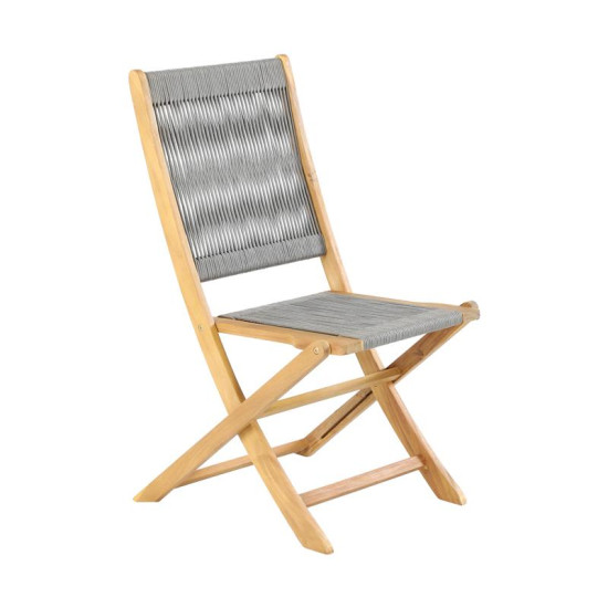 ΣΕΤ BISTRO 3 ΤΕΜ ΞΥΛΟ ΑΚΑΚΙΑΣ  FL3709 ΚΑΡΥΔΙ ΣΚΕΛΕΤΟΣ-ΓΚΡΙ ΚΟΡΔΟΝΙ 60x60x75εκ