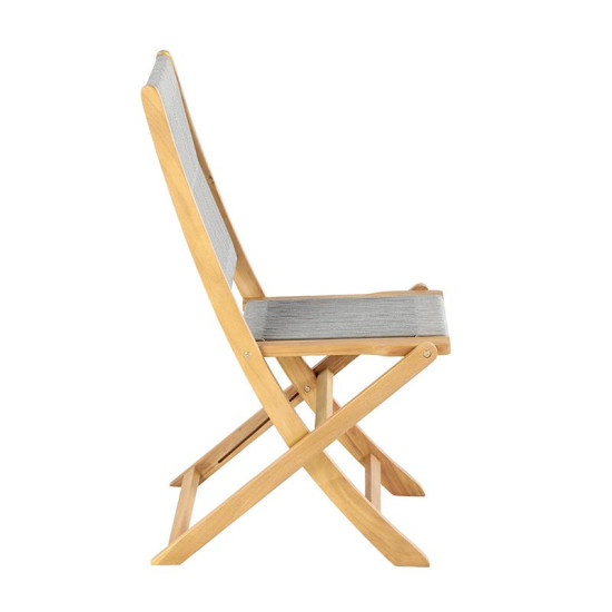 ΣΕΤ BISTRO 3 ΤΕΜ ΞΥΛΟ ΑΚΑΚΙΑΣ  FL3709 ΚΑΡΥΔΙ ΣΚΕΛΕΤΟΣ-ΓΚΡΙ ΚΟΡΔΟΝΙ 60x60x75εκ