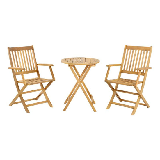 ΣΕΤ BISTRO 3 ΤΕΜ ΞΥΛΟ ΑΚΑΚΙΑΣ  FL921 ΚΑΡΥΔΙ ΣΚΕΛΕΤΟΣ 60x60x75εκ