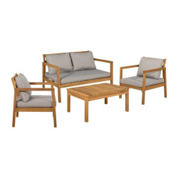 ΣΕΤ ΚΗΠΟΥ 4 ΤΕΜ ΞΥΛΟ ΑΚΑΚΙΑΣ  FL129 ΚΑΡΥΔΙ ΣΚΕΛΕΤΟΣ ΜΠΕΖ-ΚΑΦΕ ΥΦΑΣΜΑ 120x68x75εκ