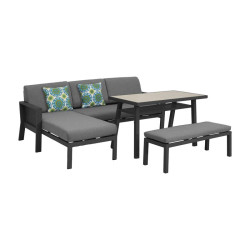 ΣΕΤ ΚΗΠΟΥ 4 ΤΕΜΑΧΙΩΝ  Iowa ΓΚΡΙ ΧΡΩΜΑ 220x165x75εκ