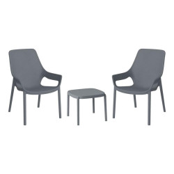 ΣΕΤ 2 ΚΑΡΕΚΛΕΣ ΚΗΠΟΥ ΚΑΙ ΤΡΑΠΕΖΑΚΙ  “Selavia” ΜΕ UV ΠΡΟΣΤΑΣΙΑ ΣΚΟΥΡΟ ΓΚΡΙ ΧΡΩΜΑ