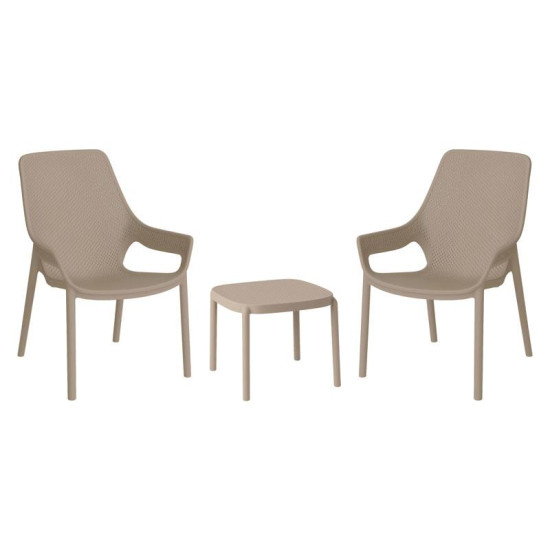 ΣΕΤ 2 ΚΑΡΕΚΛΕΣ ΚΗΠΟΥ ΚΑΙ ΤΡΑΠΕΖΑΚΙ  “Selavia” ΜΕ UV ΠΡΟΣΤΑΣΙΑ TAUPE ΧΡΩΜΑ