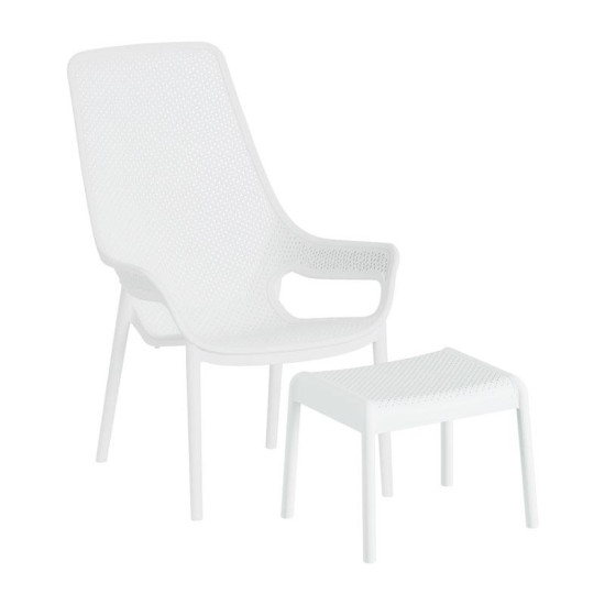 ΣΕΤ ΚΗΠΟΥ ΠΟΛΥΘΡΟΝΑ ΚΑΙ ΥΠΟΠΟΔΙΟ  “Avelyn” ΜΕ UV ΠΡΟΣΤΑΣΙΑ ΛΕΥΚΟ ΧΡΩΜΑ